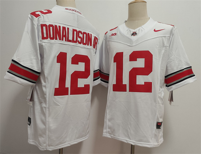Ohio State Buckeyes #12 JCJ Donaldson White 2025 F.U.S.E. Limited Stitched Jersey Ohio State Buckeyes #12 JCJ Donaldson White 2025 F.U.S.E. Limited Stitched Jersey