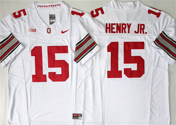 Men's Ohio State Buckeyes #15 Chris Henry Jr White 2026 F.U.S.E. Limited Stitched Jersey