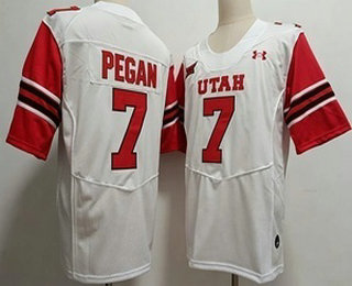 Utah Utes #7 Braden Pegan White College Football Jersey