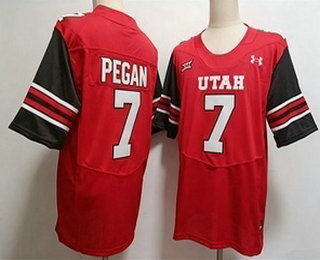 Utah Utes #7 Braden Pegan Red College Football Jersey