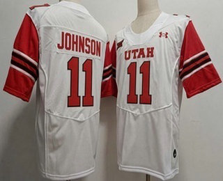 Utah Utes #11 Ricky Johnson White College Football Jersey