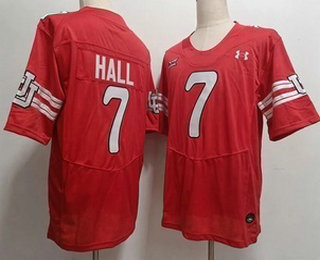 Utah Utes #7 Johnathan Hall Red Retro College Football Throwback Jerseyy