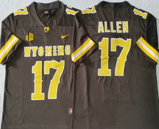 Wyoming Cowboys #17 Josh Allen Brown Vapor Limited Stitched Nike Jersey
