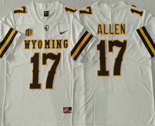 Wyoming Cowboys #17 Josh Allen White Vapor Limited Stitched Nike Jersey