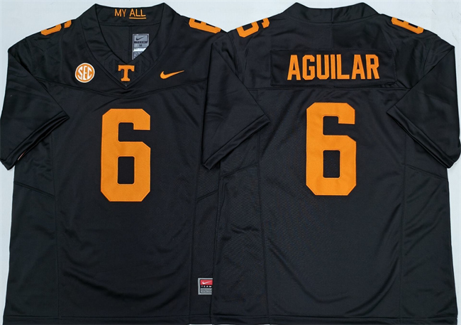 Tennessee Volunteers #6 Joey Aguilar Black 2025 F.U.S.E. Stitched Jersey