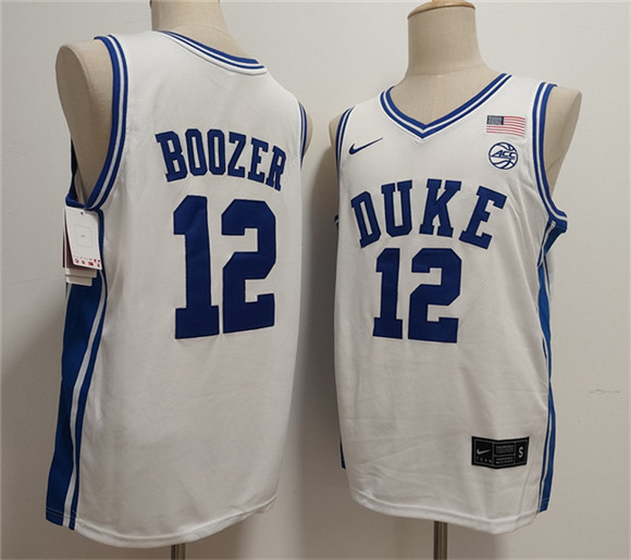 Duke Blue Devils #12 Cameron Boozer White Stitched Basketball Jerseys