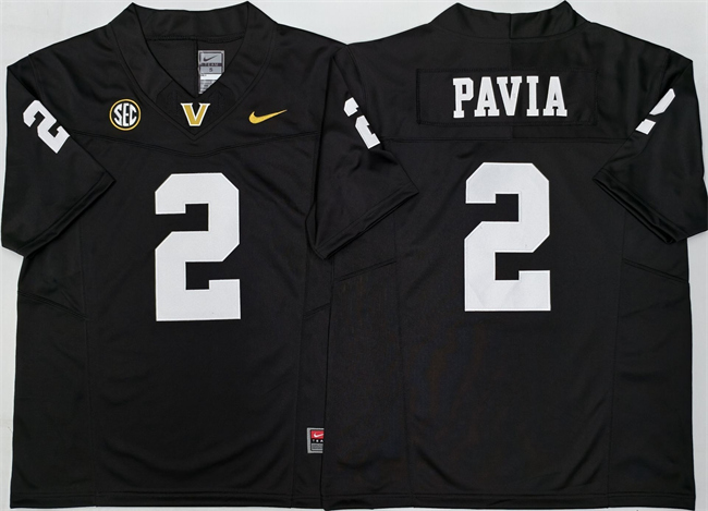 Vanderbilt Commodores #2 Diego Pavia Black 2025 F.U.S.E. Vapor Limited Stitched Football Jersey