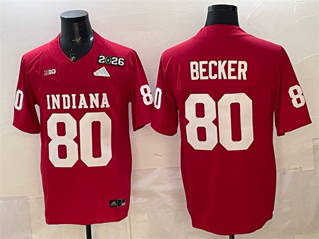Indiana Hoosiers #80 Charlie Becker Red F.U.S.E. 2026 Patch Stitched Football Jersey