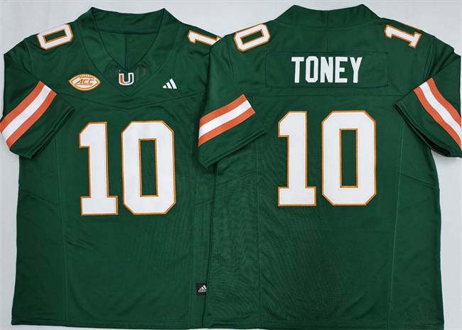 Miami Hurricanes #10 Malachi Toney Green F.U.S.E. 2026 Stitched Football Jersey