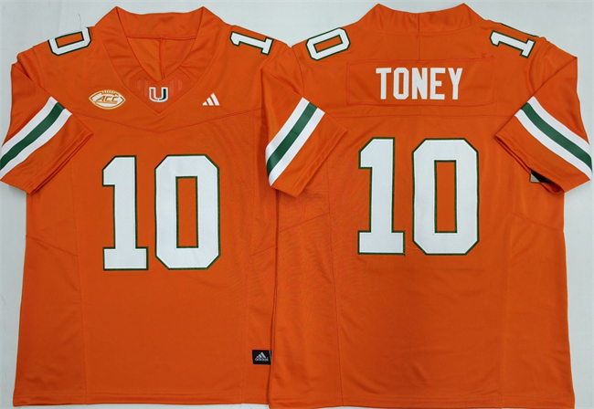 Miami Hurricanes #10 Malachi Toney Orange F.U.S.E. 2026Stitched Football Jersey
