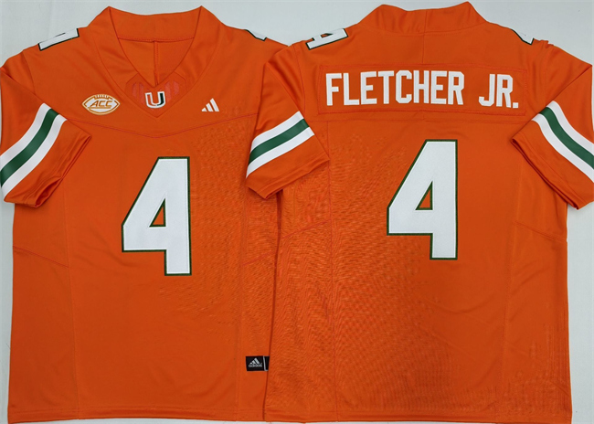 Miami Hurricanes #4 Mark Fletcher Jr. Orange F.U.S.E. 2026 Stitched Football Jersey