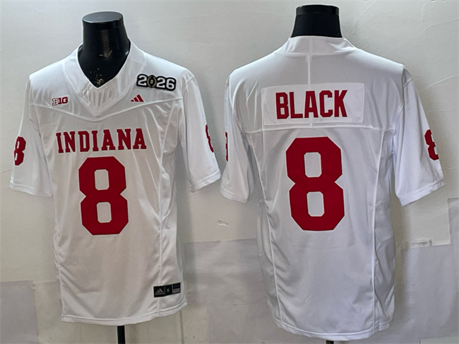Indiana Hoosiers #8 Kaelon Black White F.U.S.E. 2026 Patch Stitched Football Jersey