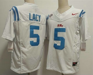 Ole Miss Rebels #5 Kewan Lacy Limited White FUSE College Football Jersey