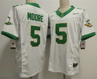 Oregon Ducks #5 Dakorien Moore White FUSE College Football Jersey