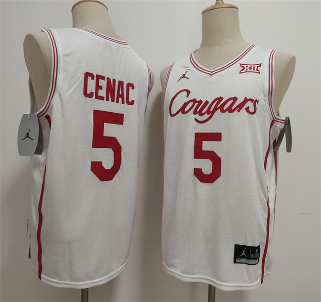 Houston Cougars #5 Chris Cenac Jr. White Stitched Football Jersey