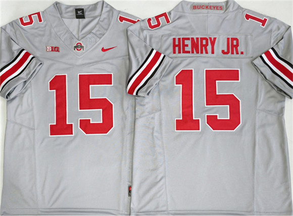 Ohio State Buckeyes #15 Chris Henry Jr Gray 2025 F.U.S.E. Limited Stitched Jersey