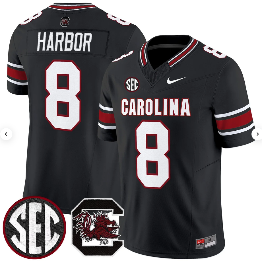 South Carolina Gamecocks #8 Nyck Harbor Black 2026 F.U.S.E. Stitched Nike Jersey South Carolina Gamecocks #8 Nyck Harbor Black 2026 F.U.S.E. Stitched Nike Jersey