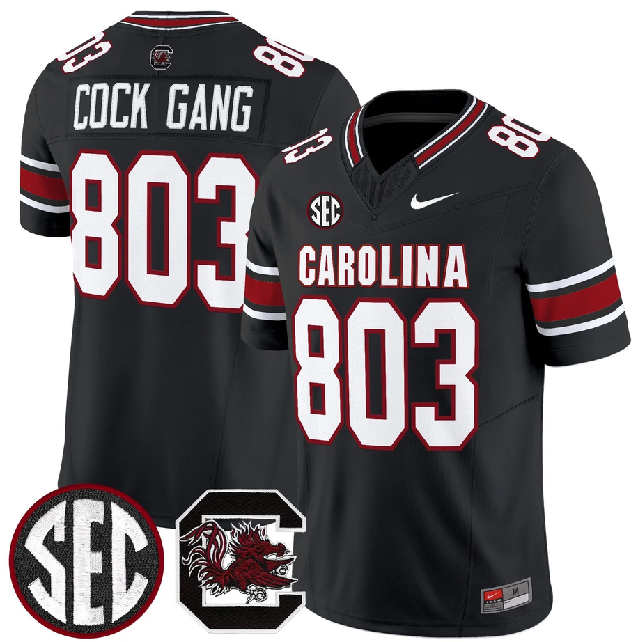 South Carolina Gamecocks #803 Cock Gang Black 2026 F.U.S.E. Stitched Nike Jersey South Carolina Gamecocks #803 Cock Gang Black 2026 F.U.S.E. Stitched Nike Jersey