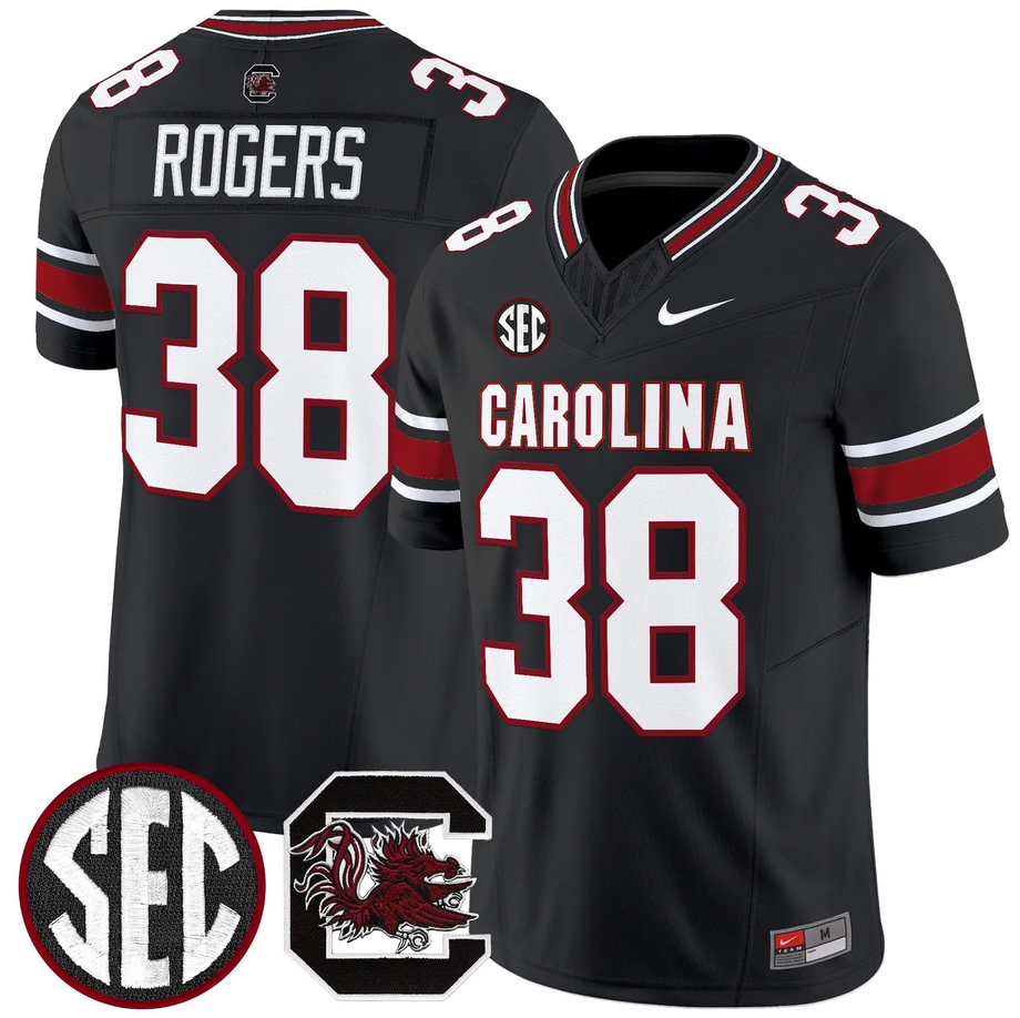 South Carolina Gamecocks #38 George Rogers Black 2026 F.U.S.E. Stitched Nike Jersey South Carolina Gamecocks #38 George Rogers Black 2026 F.U.S.E. Stitched Nike Jersey