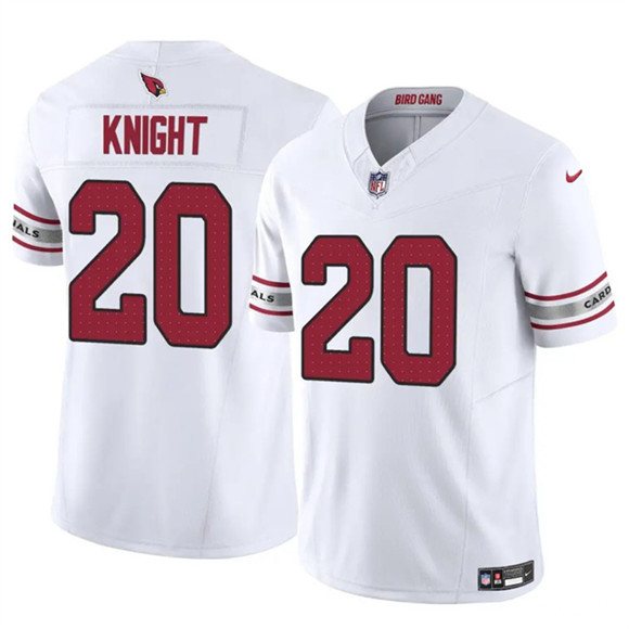 Arizona Cardinals #20 Bam Knight White 2025 F.U.S.E. Vapor Untouchable Limited Football Stitched Jersey Arizona Cardinals #20 Bam Knight White 2025 F.U.S.E. Vapor Untouchable Limited Football Stitched Jersey