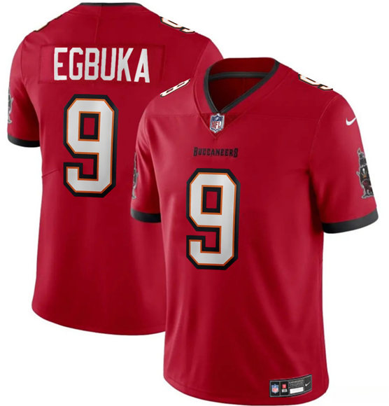 Tampa Bay Buccaneers #9 Emeka Egbuka Red 2025 Draft Vapor Limited Football Stitched Jersey Tampa Bay Buccaneers #9 Emeka Egbuka Red 2025 Draft Vapor Limited Football Stitched Jersey