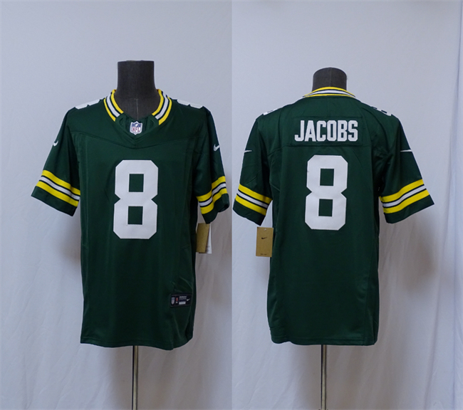 Green Bay Packers #8 Josh Jacobs Green Vapor 2025 F.U.S.E. Limited Football Stitched Jersey