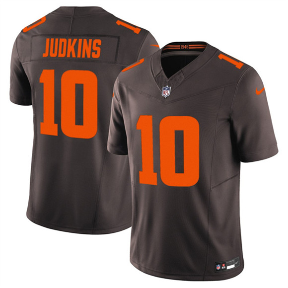 Cleveland Browns #10 Quinshon Judkins Brown 2025 F.U.S.E. Alpha Dawg Limited Football Stitched Jersey Cleveland Browns #10 Quinshon Judkins Brown 2025 F.U.S.E. Alpha Dawg Limited Football Stitched Jersey