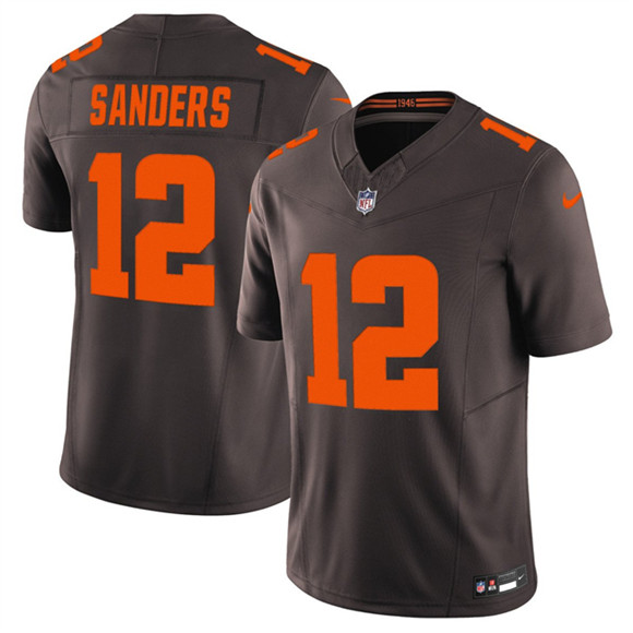 Cleveland Browns #12 Shedeur Sanders Brown 2025 F.U.S.E. Alpha Dawg Limited Football Stitched Jersey Cleveland Browns #12 Shedeur Sanders Brown 2025 F.U.S.E. Alpha Dawg Limited Football Stitched Jersey