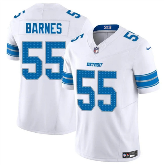 Detroit Lions #55 Derrick Barnes White 2025 F.U.S.E. Vapor Limited Football Stitched Game Jersey