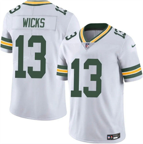 Green Bay Packers #13 Dontayvion Wicks White 2025 Vapor Untouchable Limited Football Stitched Jersey