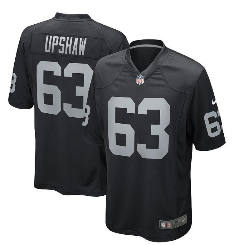 Las Vegas Raiders #63 Gene Upshaw Black Vapor Football Stitched Jersey Las Vegas Raiders #63 Gene Upshaw Black Vapor Football Stitched Jersey