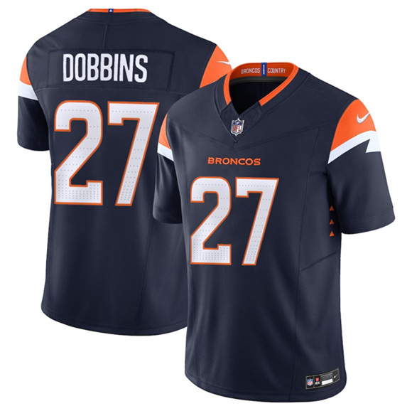 Denver Broncos #27 J.K. Dobbins Navy F.U.S.E. Vapor Limited Football Stitched Jersey Denver Broncos #27 J.K. Dobbins Navy F.U.S.E. Vapor Limited Football Stitched Jersey
