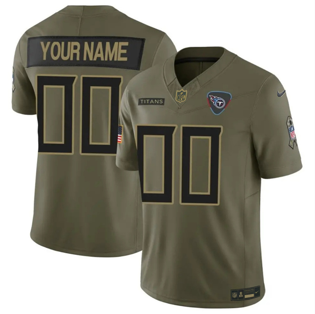 Tennessee Titans Active Player Custom Olive 2025 F.U.S.E. Salute to Service Limited Stitched Football Jersey