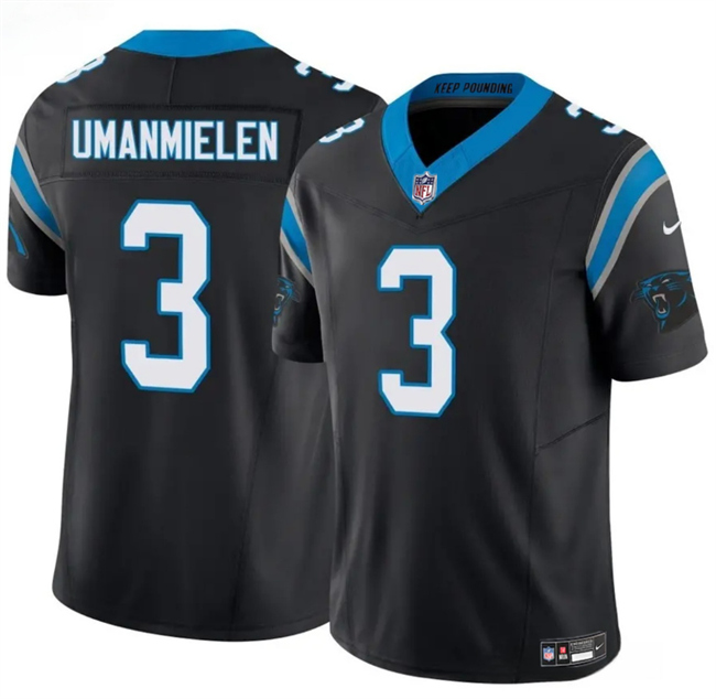Carolina Panthers #3 Princely Umanmielen Black 2025 F.U.S.E. Vapor Limited Stitched Football Jersey