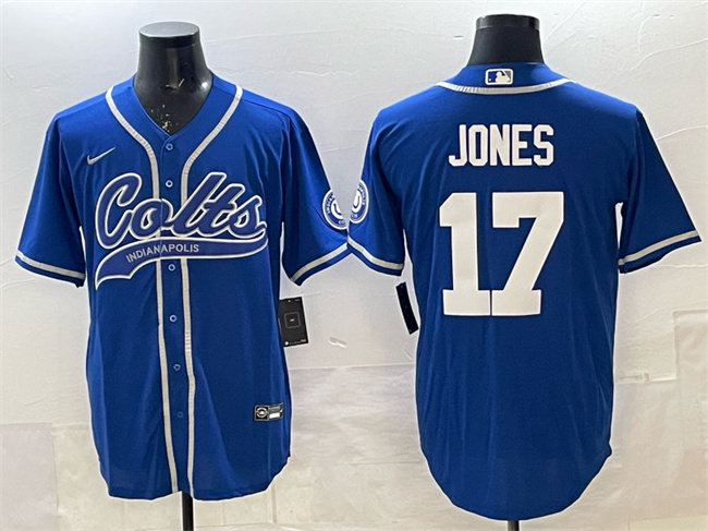 Indianapolis Colts #17 Daniel Jones Royal Cool Base Stitched Baseball Jersey Indianapolis Colts #17 Daniel Jones Royal Cool Base Stitched Baseball Jersey