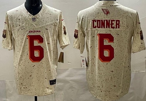 Arizona Cardinals #6 James Conner Limited Cream Rivalries FUSE Vapor Jersey Arizona Cardinals #6 James Conner Limited Cream Rivalries FUSE Vapor Jersey