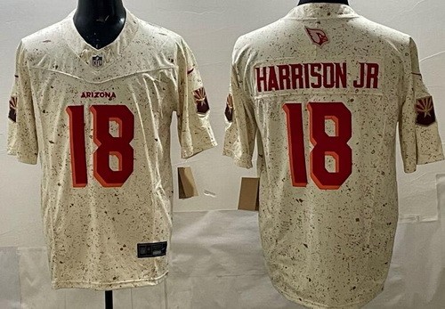 Arizona Cardinals #18 Marvin Harrison Jr Limited Cream Rivalries FUSE Vapor Jersey Arizona Cardinals #18 Marvin Harrison Jr Limited Cream Rivalries FUSE Vapor Jersey