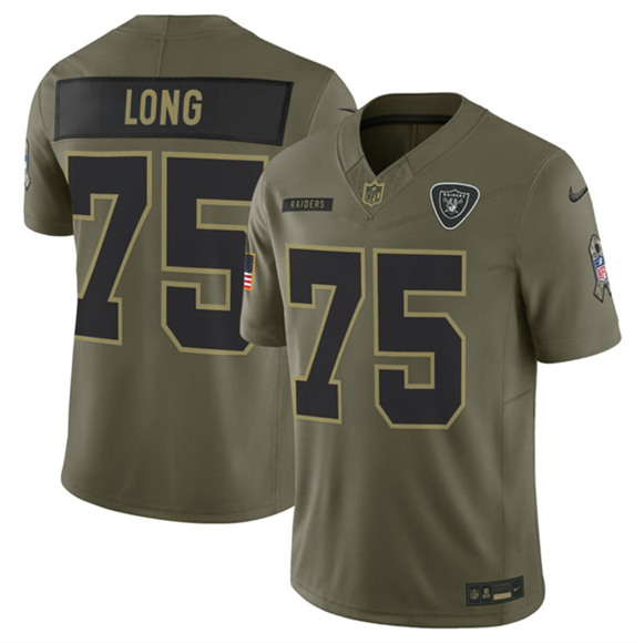 Las Vegas Raiders #75 Howie Long Olive 2025 Salute to Service Limited Football Stitched Jersey Las Vegas Raiders #75 Howie Long Olive 2025 Salute to Service Limited Football Stitched Jersey