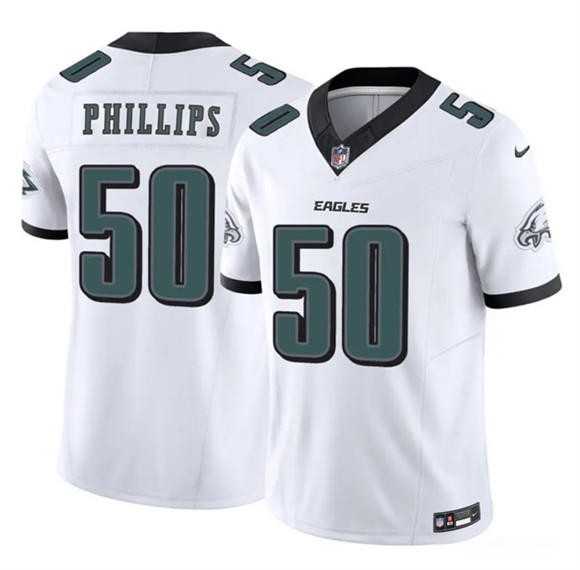 Philadelphia Eagles #50 Jaelan Phillips White 2025 F.U.S.E. Vapor Untouchable Limited Football Stitched Jersey Philadelphia Eagles #50 Jaelan Phillips White 2025 F.U.S.E. Vapor Untouchable Limited Football Stitched Jersey