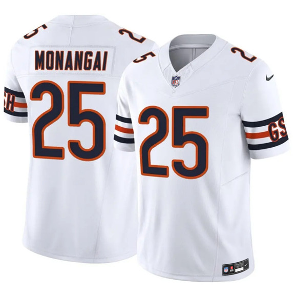 Chicago Bears #25 Kyle Monangai White 2025 F.U.S.E. Vapor Untouchable Limited Football Stitched Jersey Chicago Bears #25 Kyle Monangai White 2025 F.U.S.E. Vapor Untouchable Limited Football Stitched Jersey