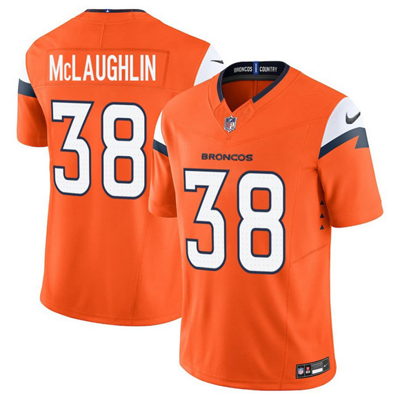 Denver Broncos #38 Jaleel McLaughlin Orange 2025 F.U.S.E. Vapor Limited Football Stitched Jersey Denver Broncos #38 Jaleel McLaughlin Orange 2025 F.U.S.E. Vapor Limited Football Stitched Jersey