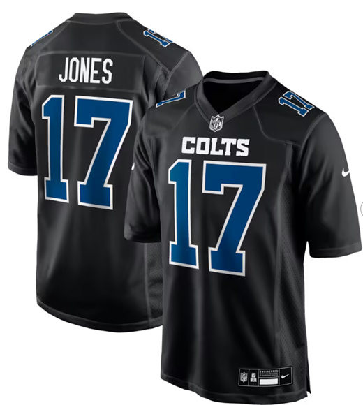 Indianapolis Colts #17 Daniel Jones Black Stitched Game Jersey Indianapolis Colts #17 Daniel Jones Black Stitched Game Jersey