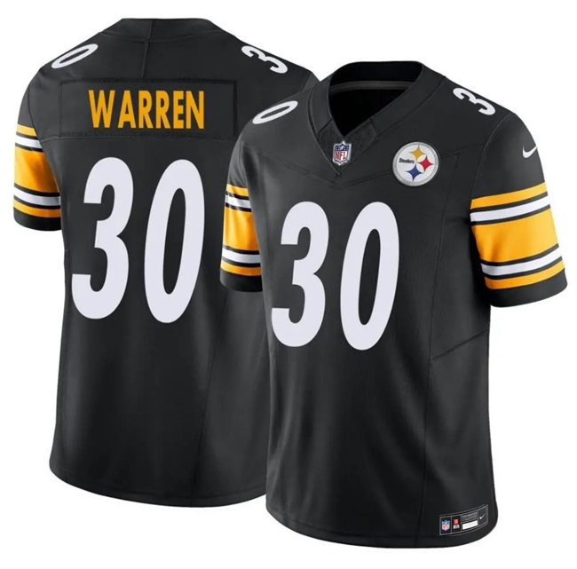 Pittsburgh Steelers #30 Jaylen Warren Black 2025 F.U.S.E. Vapor Untouchable Limited Stitched Jersey Pittsburgh Steelers #30 Jaylen Warren Black 2025 F.U.S.E. Vapor Untouchable Limited Stitched Jersey