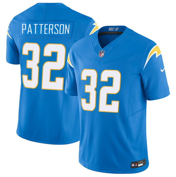 Los Angeles Chargers #32 Jaret Patterson Blue 2025 F.U.S.E. Vapor Limited Football Stitched Jersey Los Angeles Chargers #32 Jaret Patterson Blue 2025 F.U.S.E. Vapor Limited Football Stitched Jersey