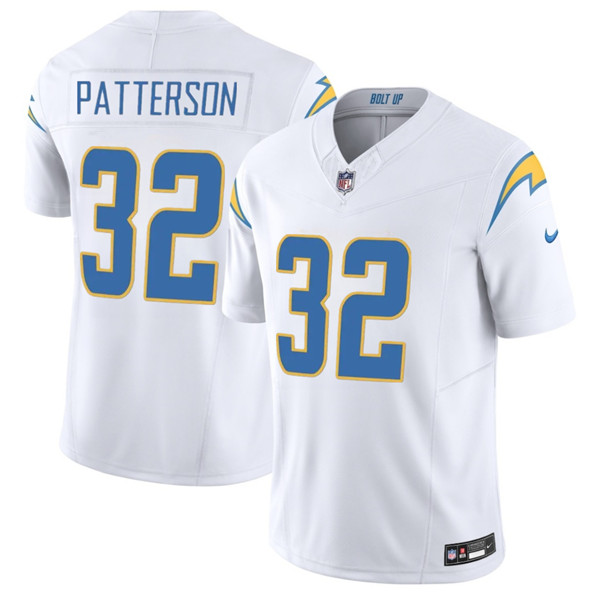 Los Angeles Chargers #32 Jaret Patterson White 2025 F.U.S.E. Vapor Limited Football Stitched Jersey Los Angeles Chargers #32 Jaret Patterson White 2025 F.U.S.E. Vapor Limited Football Stitched Jersey