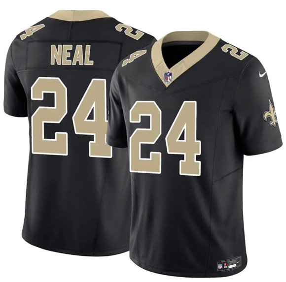 New Orleans Saints #24 Devin Neal Black 2025 F.U.S.E Vapor Limited Football Stitched Jersey New Orleans Saints #24 Devin Neal Black 2025 F.U.S.E Vapor Limited Football Stitched Jersey