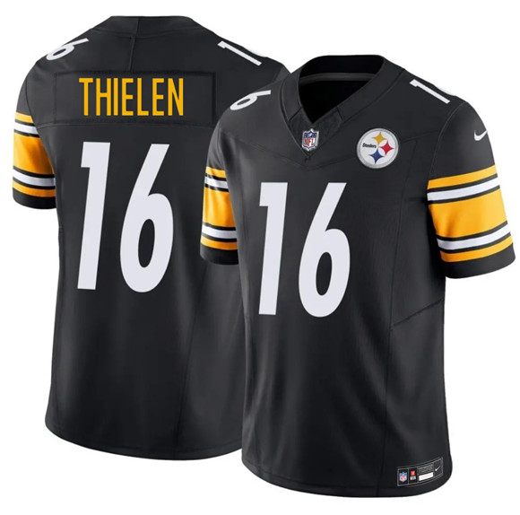 Pittsburgh Steelers #16 Adam Thielen Black 2025 F.U.S.E. Vapor Limited Football Stitched Jersey Pittsburgh Steelers #16 Adam Thielen Black 2025 F.U.S.E. Vapor Limited Football Stitched Jersey