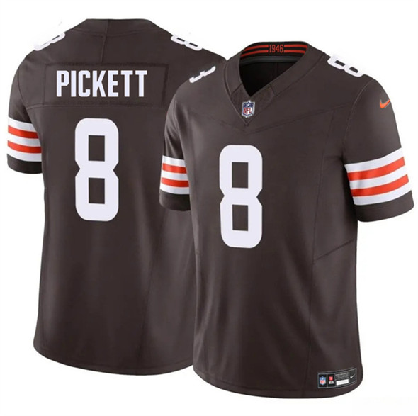 Cleveland Browns #8 Kenny Pickett Brown 2025 F.U.S.E. Vapor Limited Football Stitched Jersey