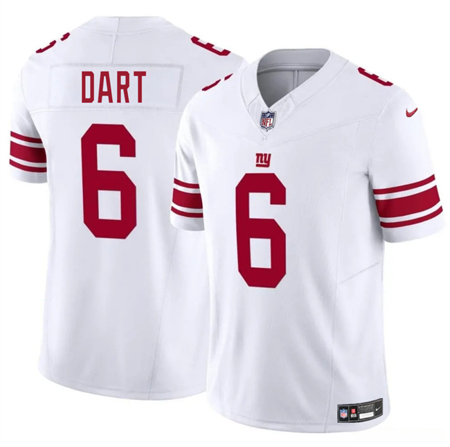 New York Giants #6 Jaxson Dart White 2025 Draft F.U.S.E. Vapor Untouchable Limited Football Stitched Jersey