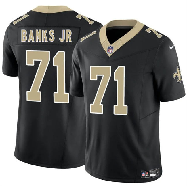 New Orleans Saints #71 Kelvin Banks Jr Black 2025 Draft F.U.S.E. Vapor Limited Football Stitched Jersey